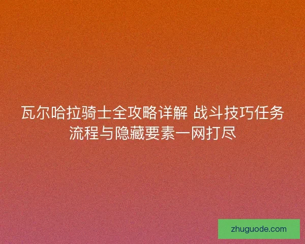 瓦尔哈拉骑士全攻略详解 战斗技巧任务流程与隐藏要素一网打尽
