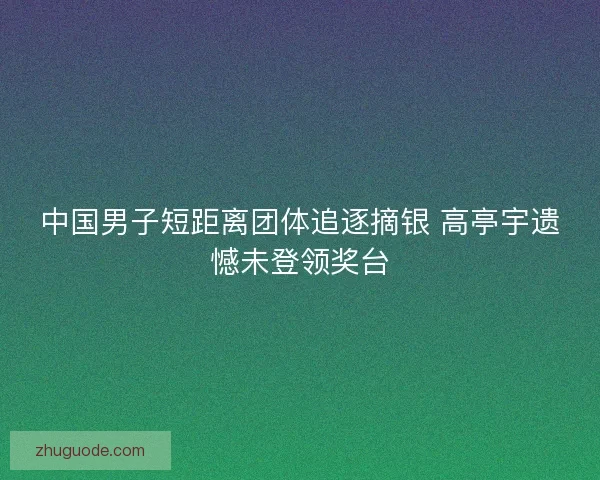 中国男子短距离团体追逐摘银 高亭宇遗憾未登领奖台 中国男子短距离团体追逐摘银 高亭宇遗憾未登领奖台