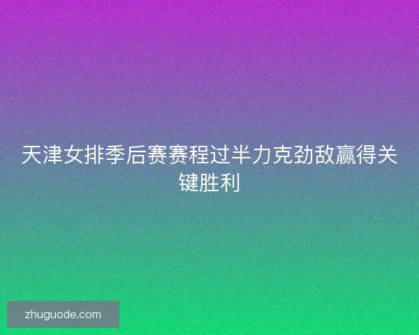 天津女排季后赛赛程过半力克劲敌赢得关键胜利